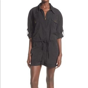 MINKPINK BLACK UTILITY ROMPER